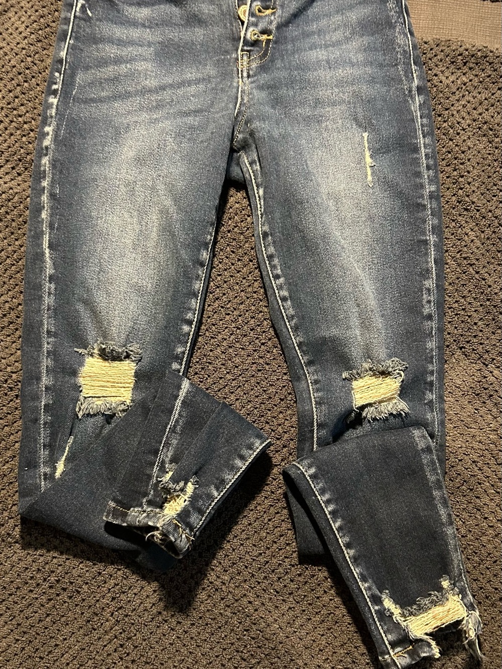 Kankan High-Rise Distressed Women’s Jeans - Dark Blue
